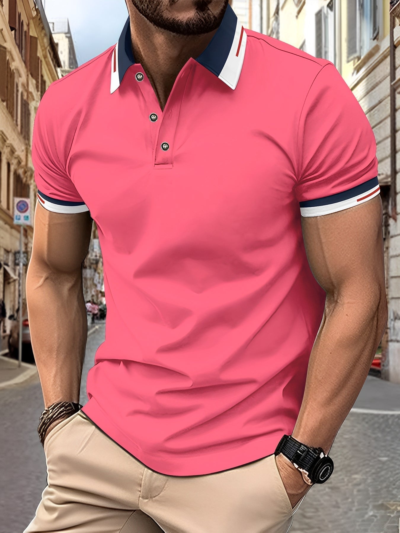 Matthew - Simple polo shirt with buttons for men