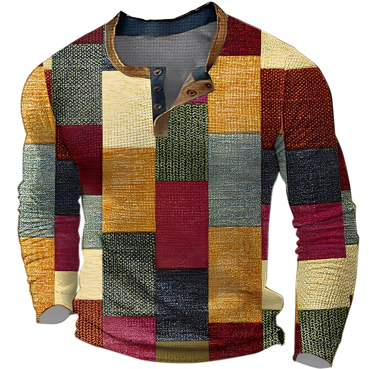 Brennan - Codzienna koszula z długim rękawem z nadrukiem dla mężczyzn