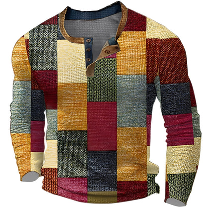 Brennan - Codzienna koszula z długim rękawem z nadrukiem dla mężczyzn