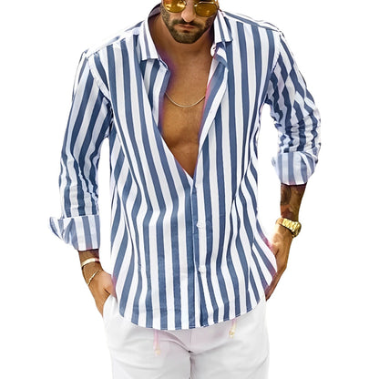 Greyson - Comfortable summer shirt with stripes for men