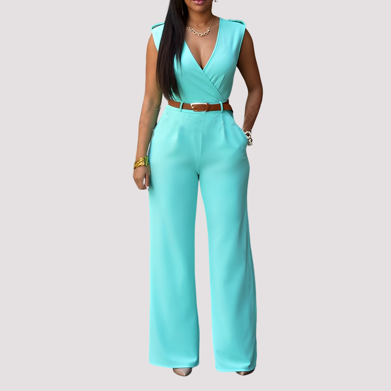 Esther - Women's stylish jumpsuit with a belt