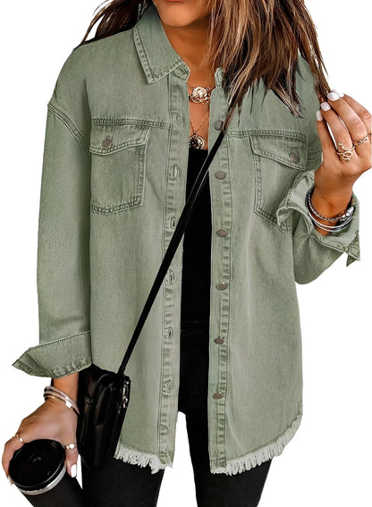 Deborah - Relaxed, washed denim jacket for women