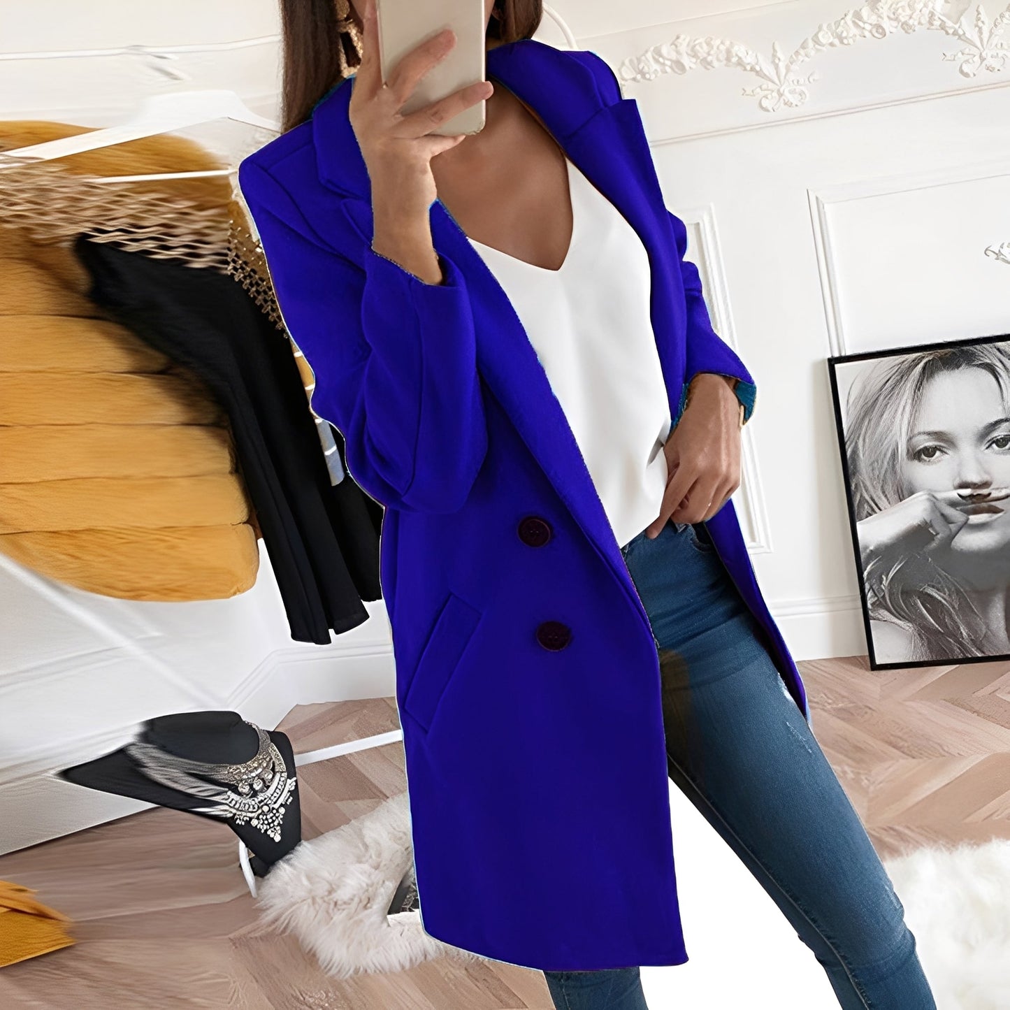Nichole - Elegant and warm long coat for women