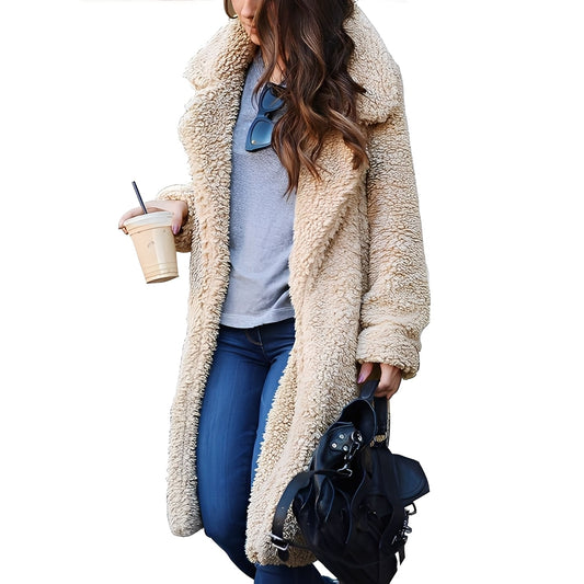 Katharine - Elegant wool fur coat for women