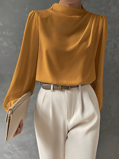 Meghan - Stylish Pleated Satin Blouse for Women
