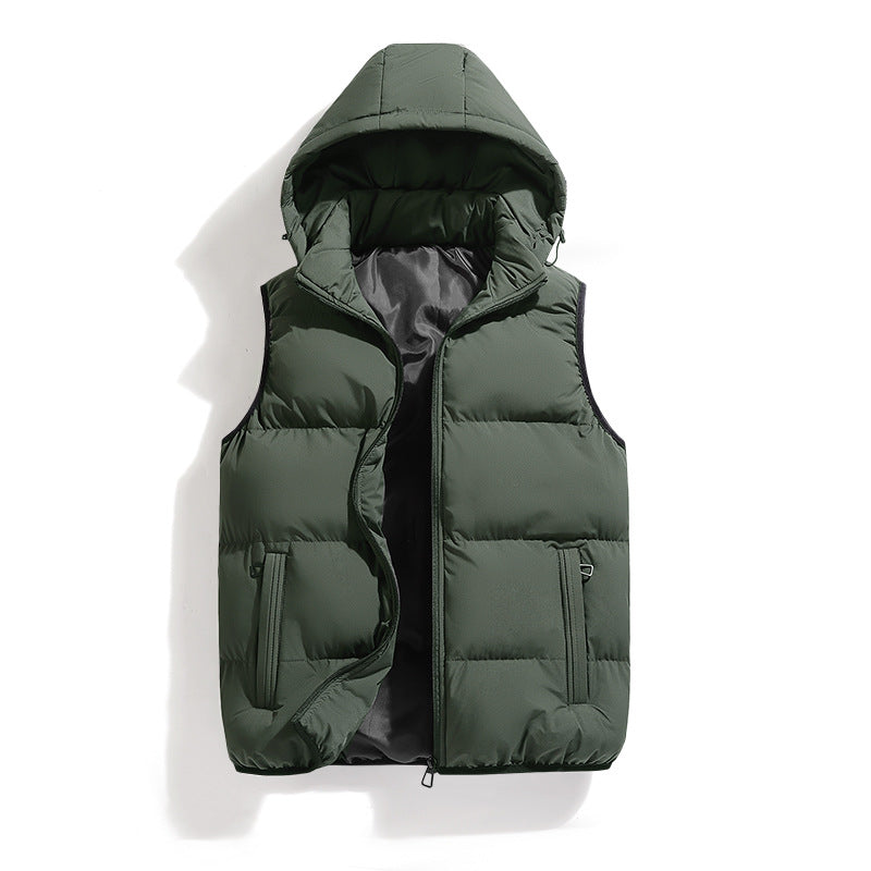 Kenneth - Modern, warm vest with hood for men