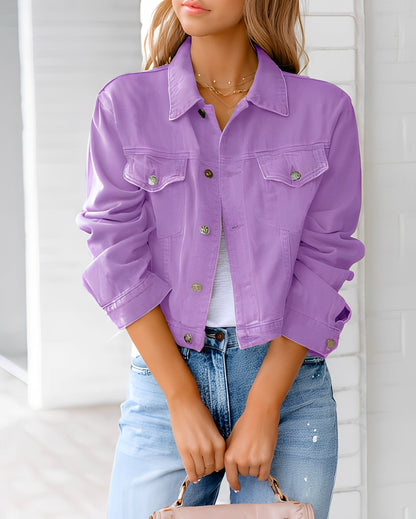 Paulene - Stylish denim jacket with buttons and pockets