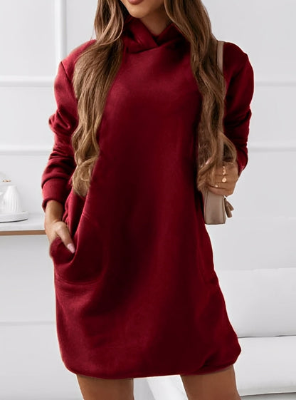 Michaela - Stylish mini dress with hood for women