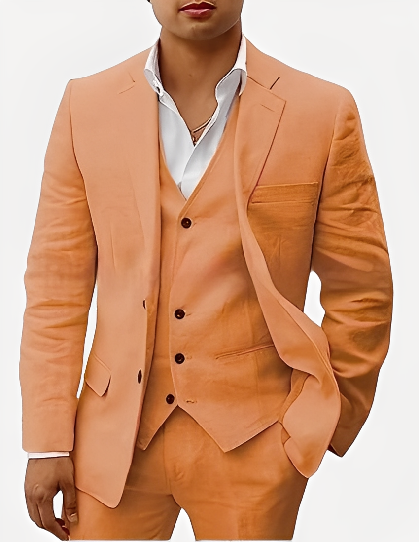 Beckham - Κομψό τριμερές σετ λινό για άνδρες