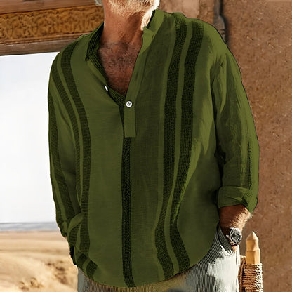 Westley - Chemise en lin rayée classique pour hommes