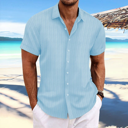Dominic - Casual short-sleeve shirt with button placket for men