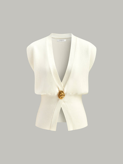 Annalena – V-neck with Buttons Knitted Vest
