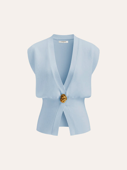 Annalena – V-neck with Buttons Knitted Vest