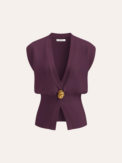 Annalena – V-neck with Buttons Knitted Vest
