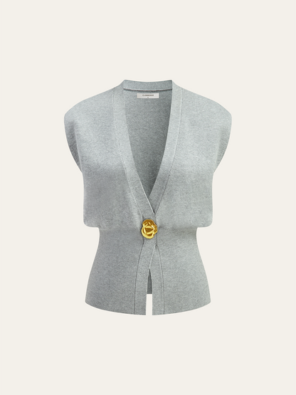 Annalena – V-neck with Buttons Knitted Vest