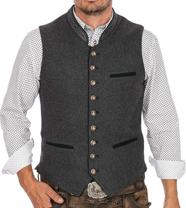 Olaf - Traditional Men's Vest Gray Classic Elegant