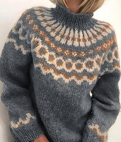 Oona - Comfortable Sweater Made of Icelandic Wool with Turtleneck
