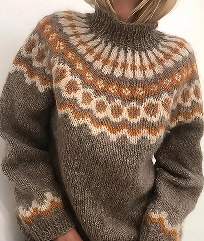 Oona - Comfortable Sweater Made of Icelandic Wool with Turtleneck