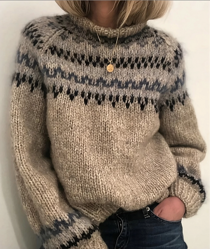Oona - Comfortable Sweater Made of Icelandic Wool with Turtleneck