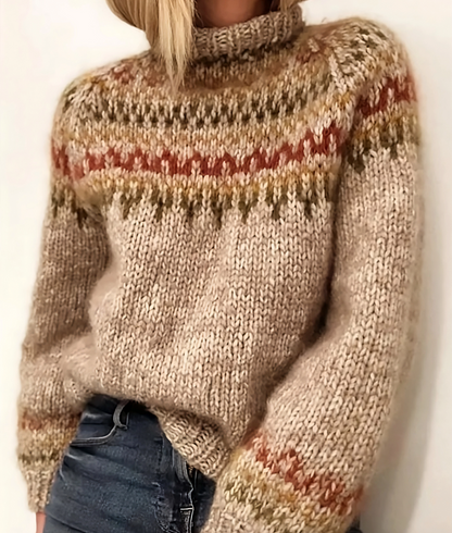 Oona - Comfortable Sweater Made of Icelandic Wool with Turtleneck