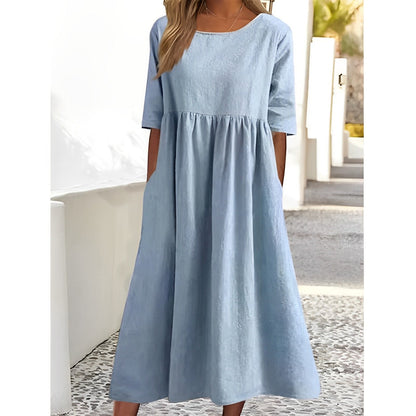 Harper – Robe vintage avec plis
