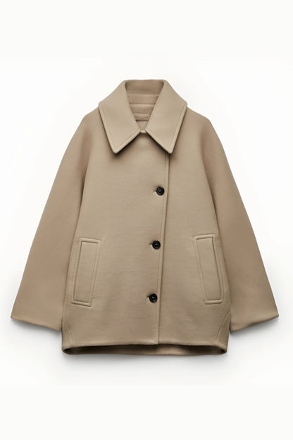 Elena – Παλτό Oversize σε Ανάμεικτη Μαλλί Διπλό Στήθος