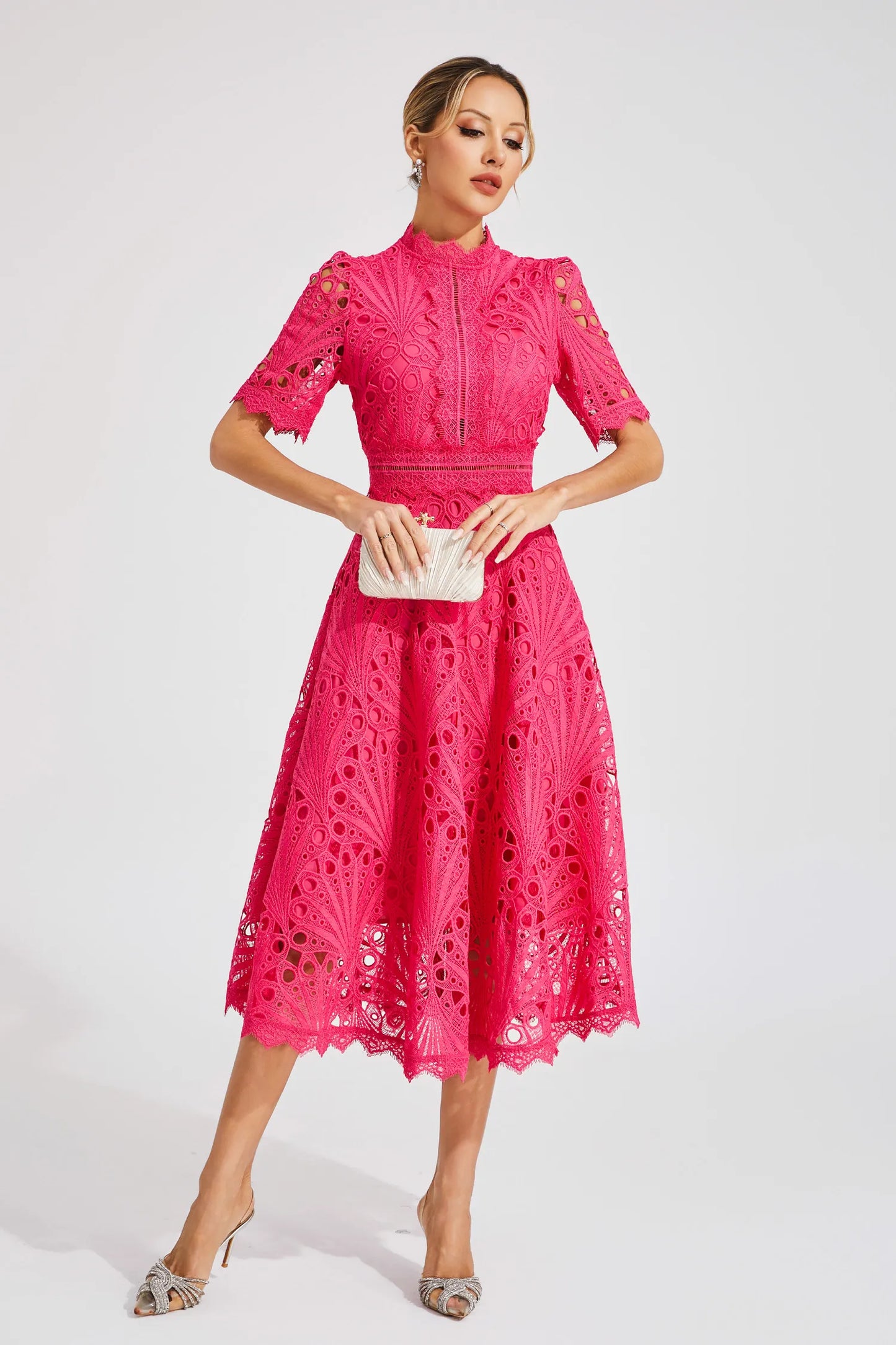 Pierre - Midi dress lace and refinement