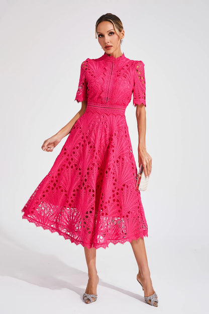 Pierre - Midi dress lace and refinement