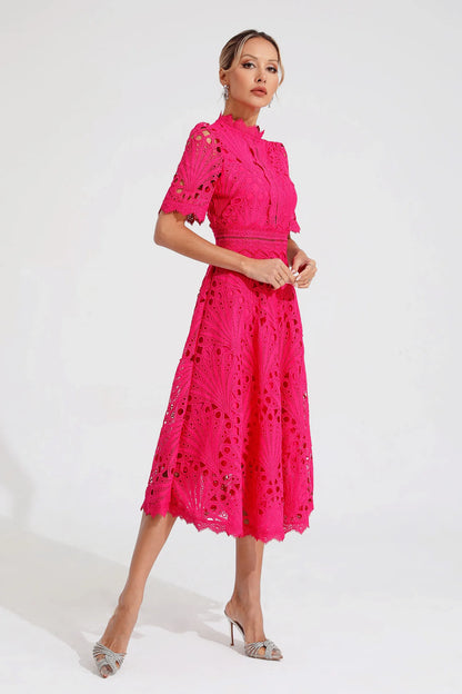 Pierre - Midi dress lace and refinement