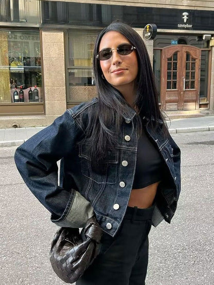 Clara – Σύνολο Denim με Σακάκι Trucker & Jeans Υψηλή Μέση