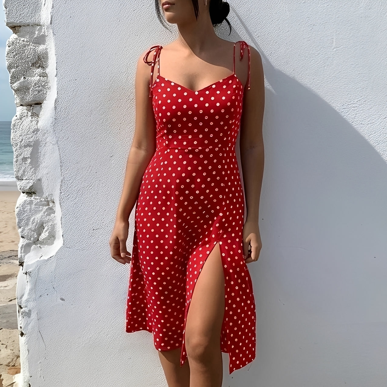 Ryley - Stylish Polka Dot Midi Dress