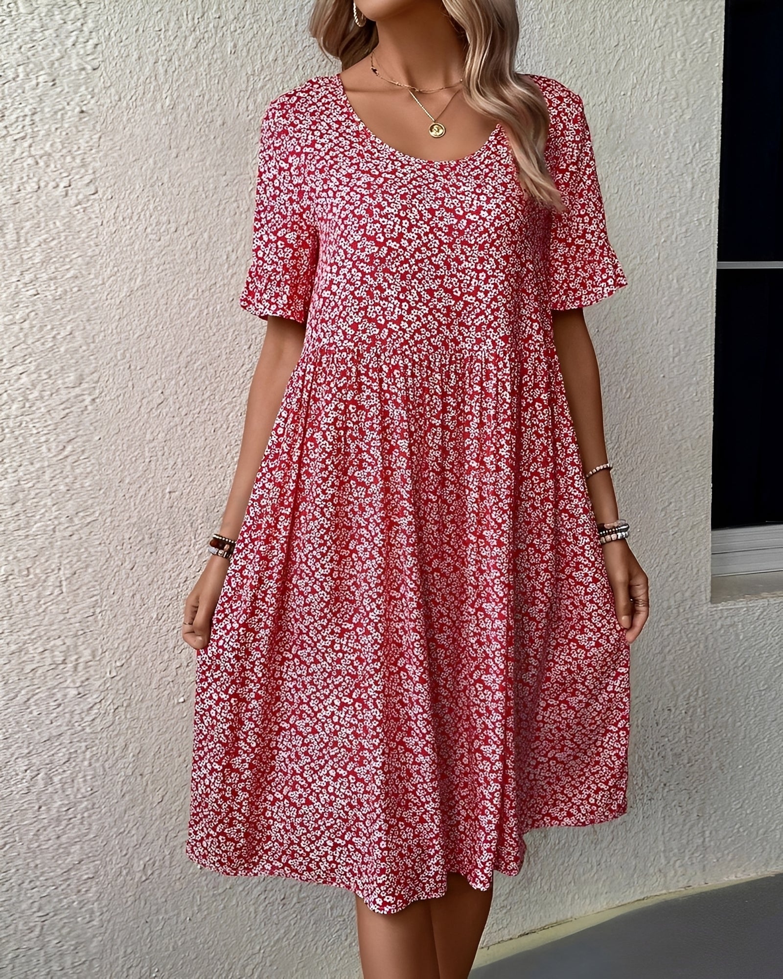 Michaela - Floral Print Midi Dress