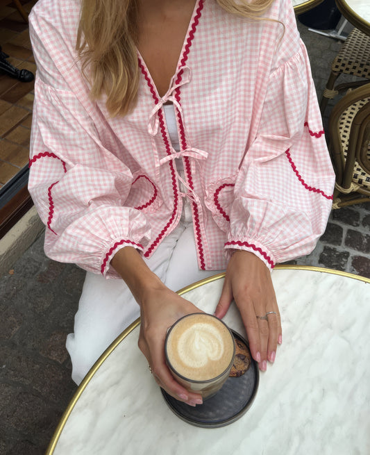 Claudia – Μπλούζα Gingham με Κόκκινο