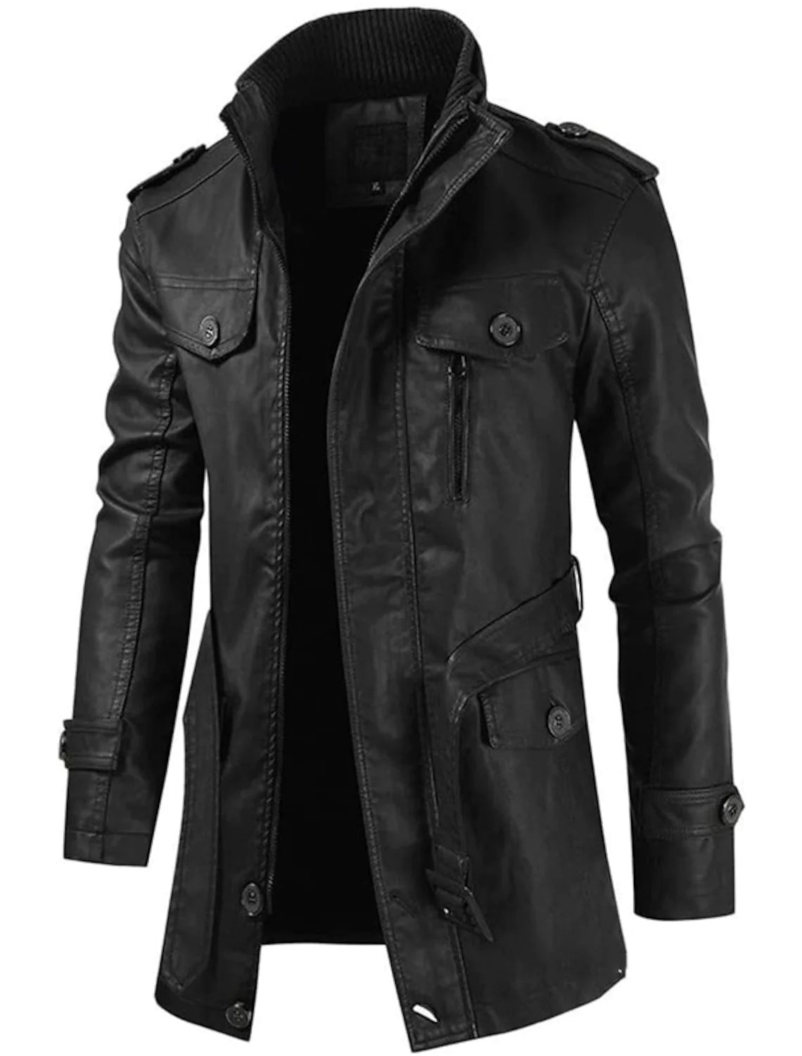 Uilleam - Long Leather Jacket for Men with a Personal Touch
