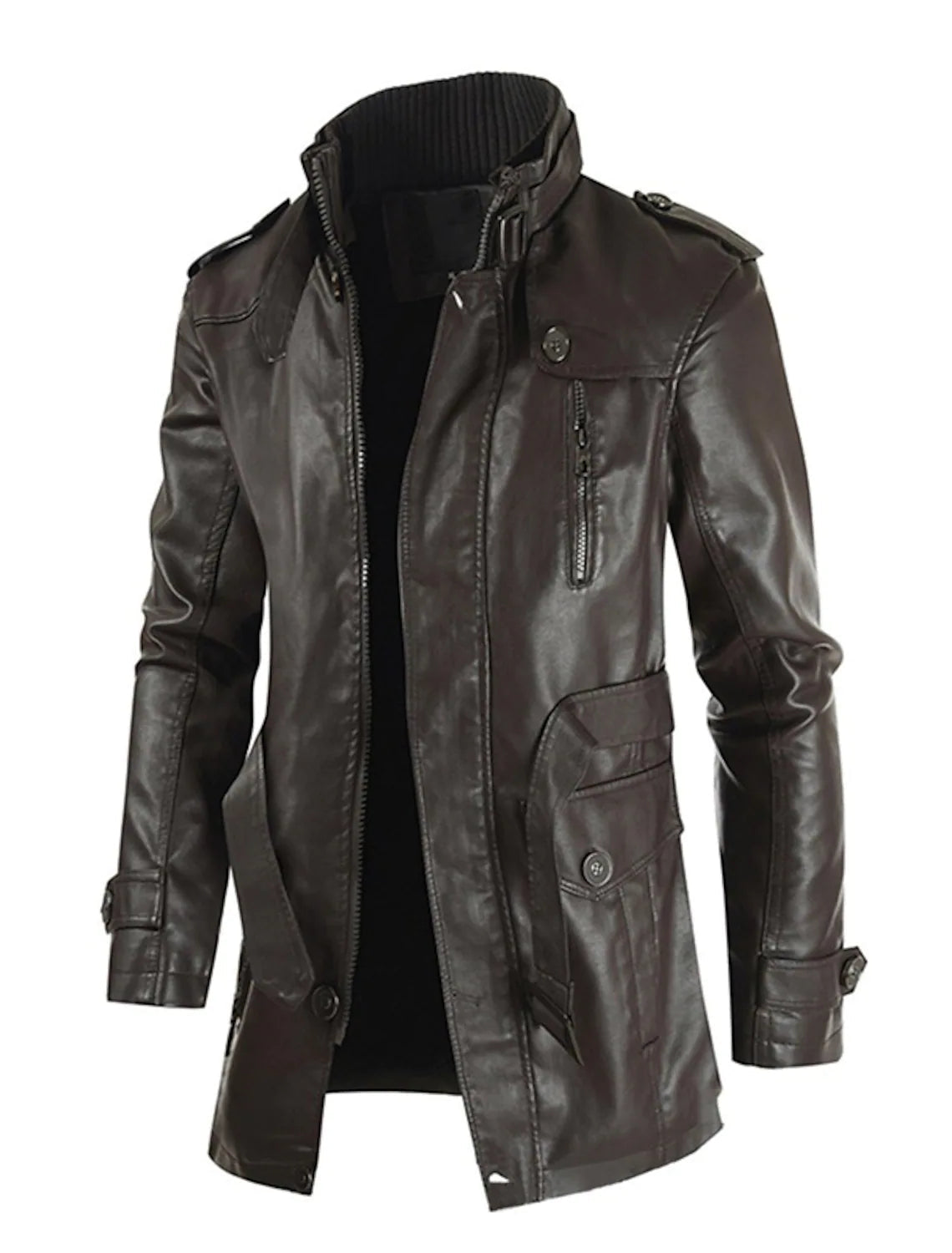 Uilleam - Long Leather Jacket for Men with a Personal Touch