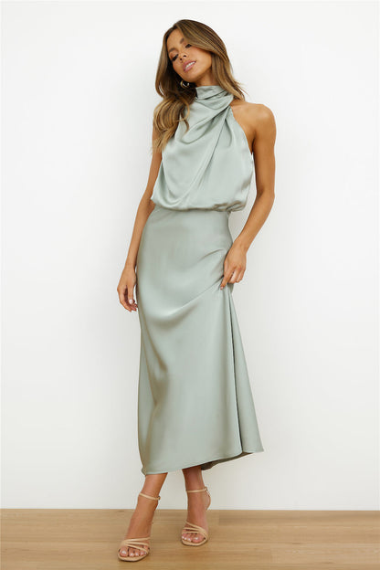 Elianna – Elegant midi dress with asymmetric neckline