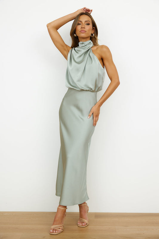 Elianna – Elegant midi dress with asymmetric neckline