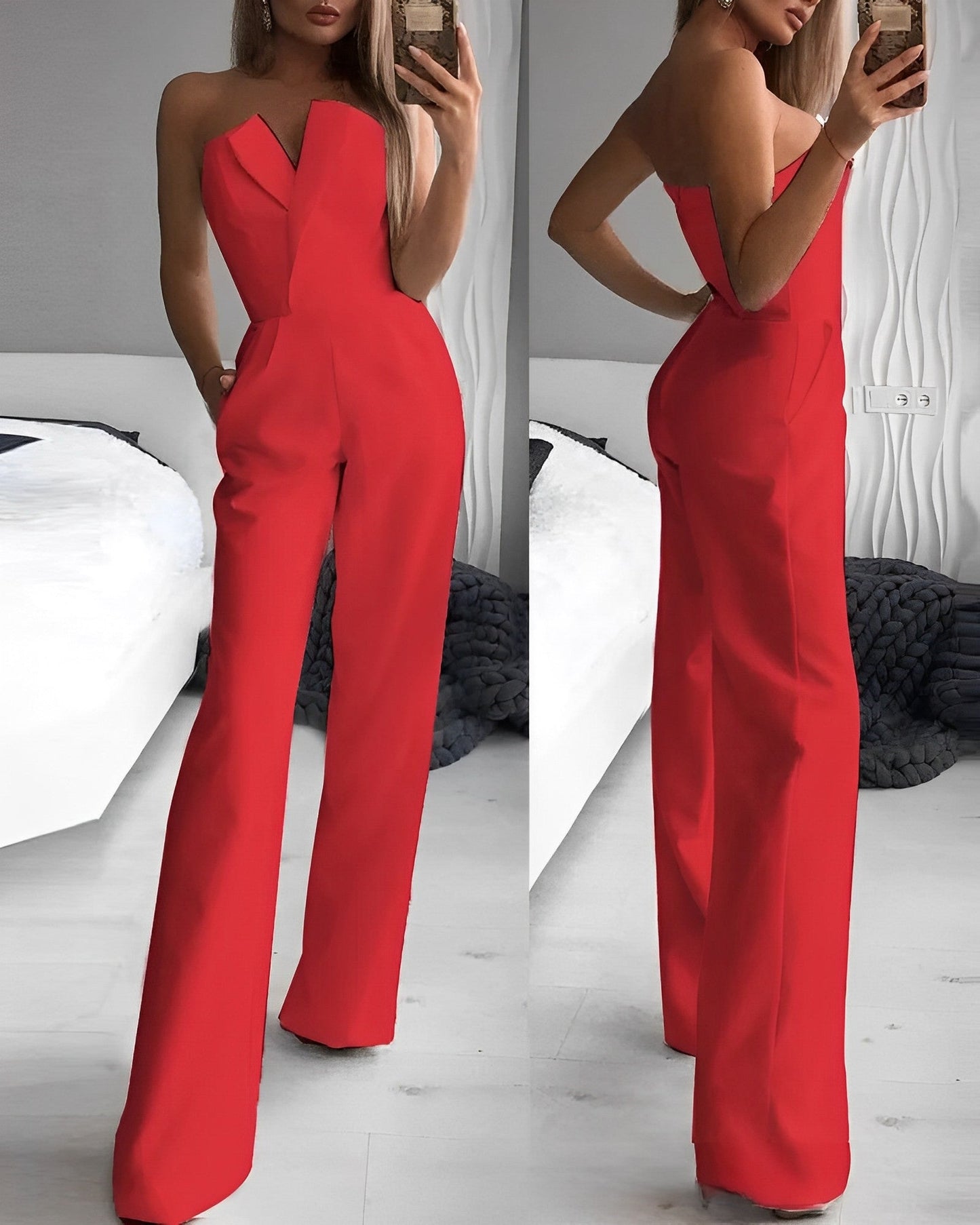 Blaire - Sleeveless jumpsuit with V neckline