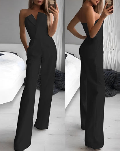 Blaire - Sleeveless jumpsuit with V neckline
