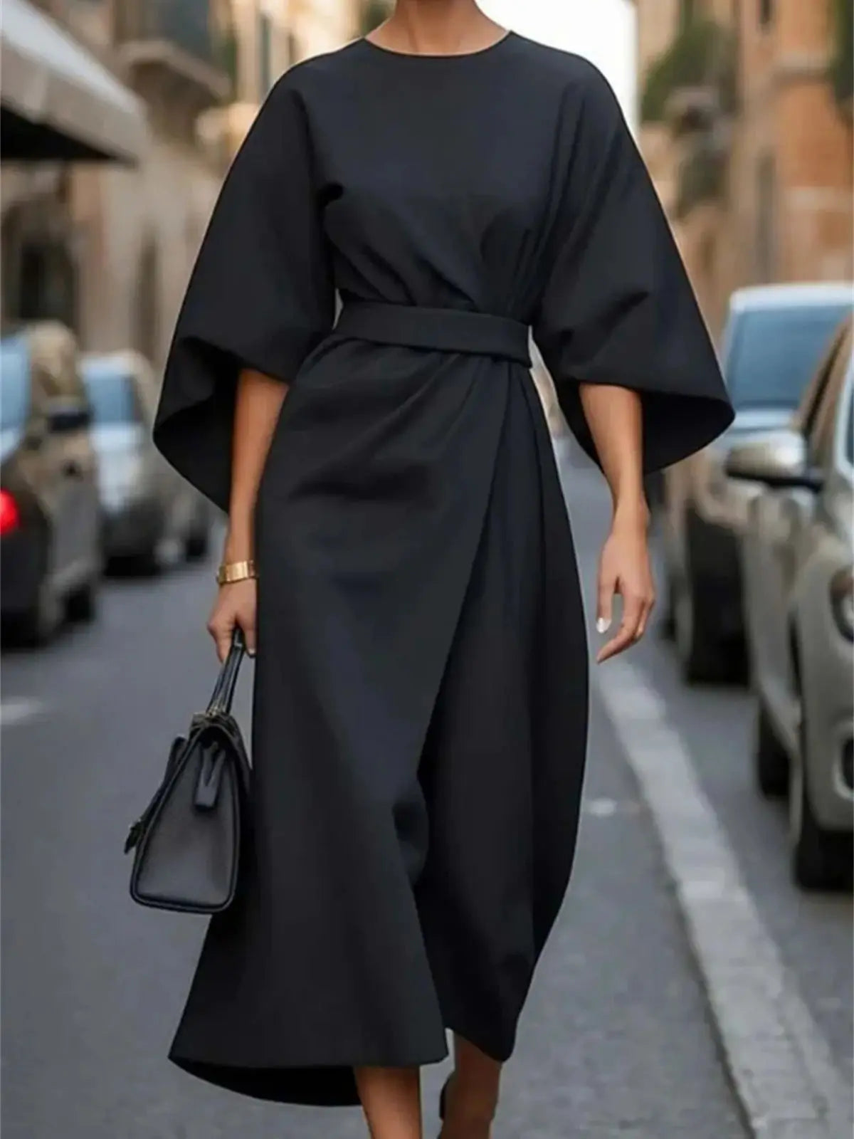 Lotte – A-Line Midi Dress with Belt