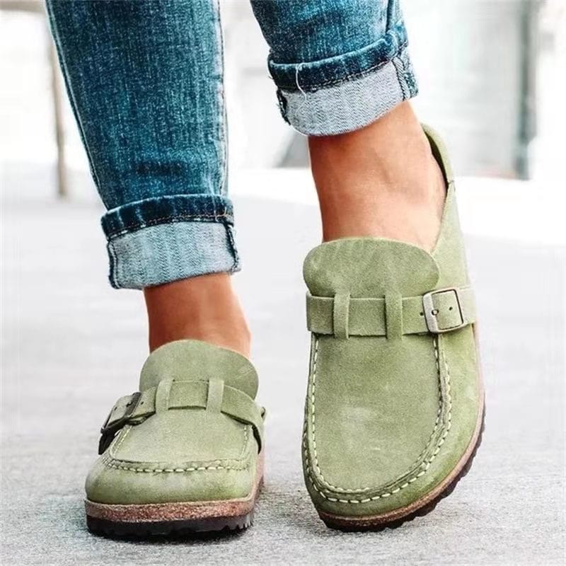 Leah – Leather Loafers with Buckle Detail