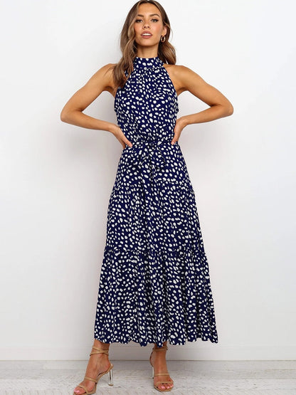 Naomi – Polka Dot Midi Dress with Waist Belt