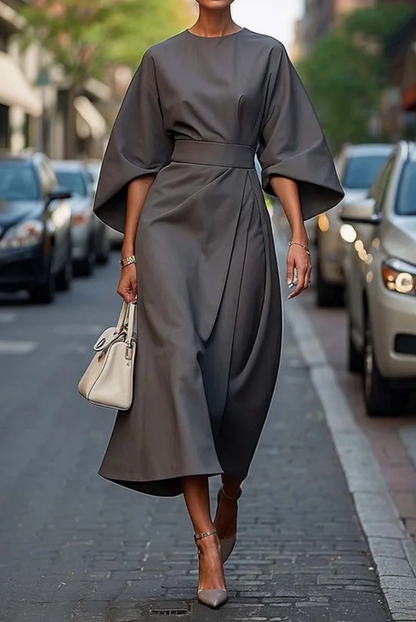 Clare - Refined maxi dress with belt at the waist