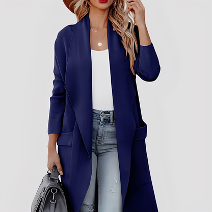 Chantal - Χαλαρό μακρύ τουίντ πλεκτό ζακέτα για γυναίκες