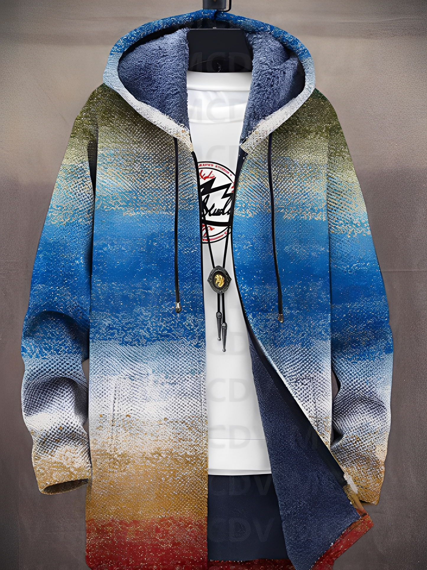 Trenton - Στιλάτη τυπωμένη ζακέτα με κουκούλα για άνδρες