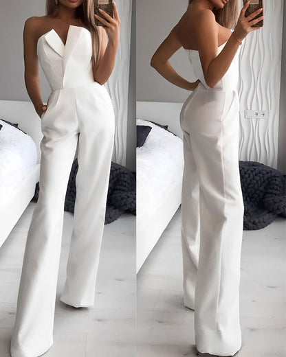 Blaire - Sleeveless jumpsuit with V neckline