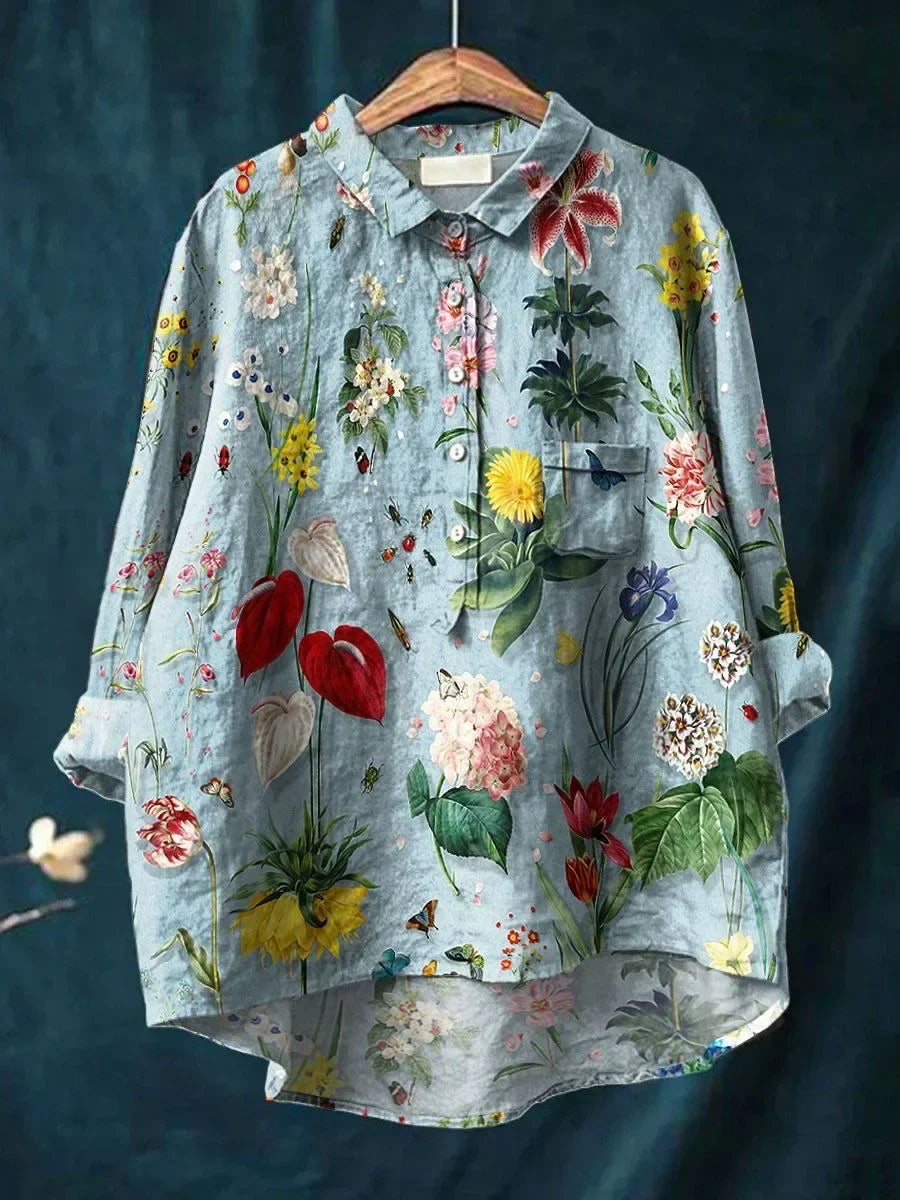 Vera - Stylish blouse with relaxed fit and floral pattern