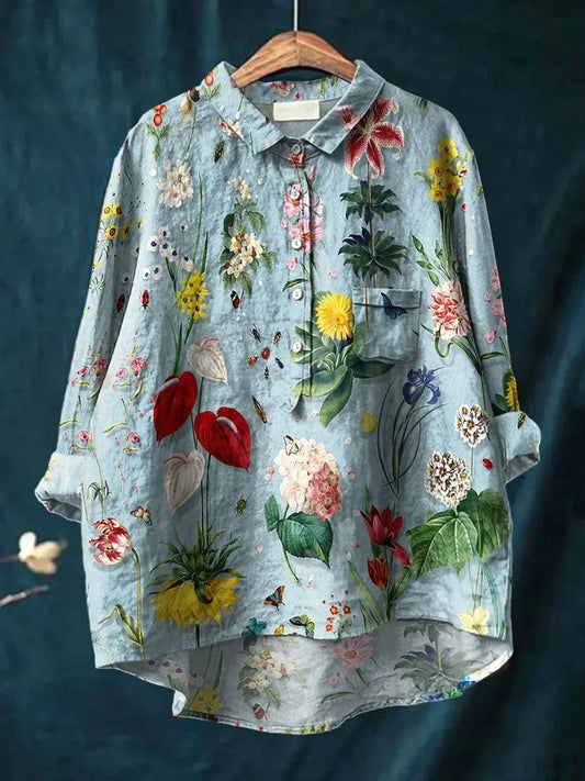 Vera - Stylish blouse with relaxed fit and floral pattern