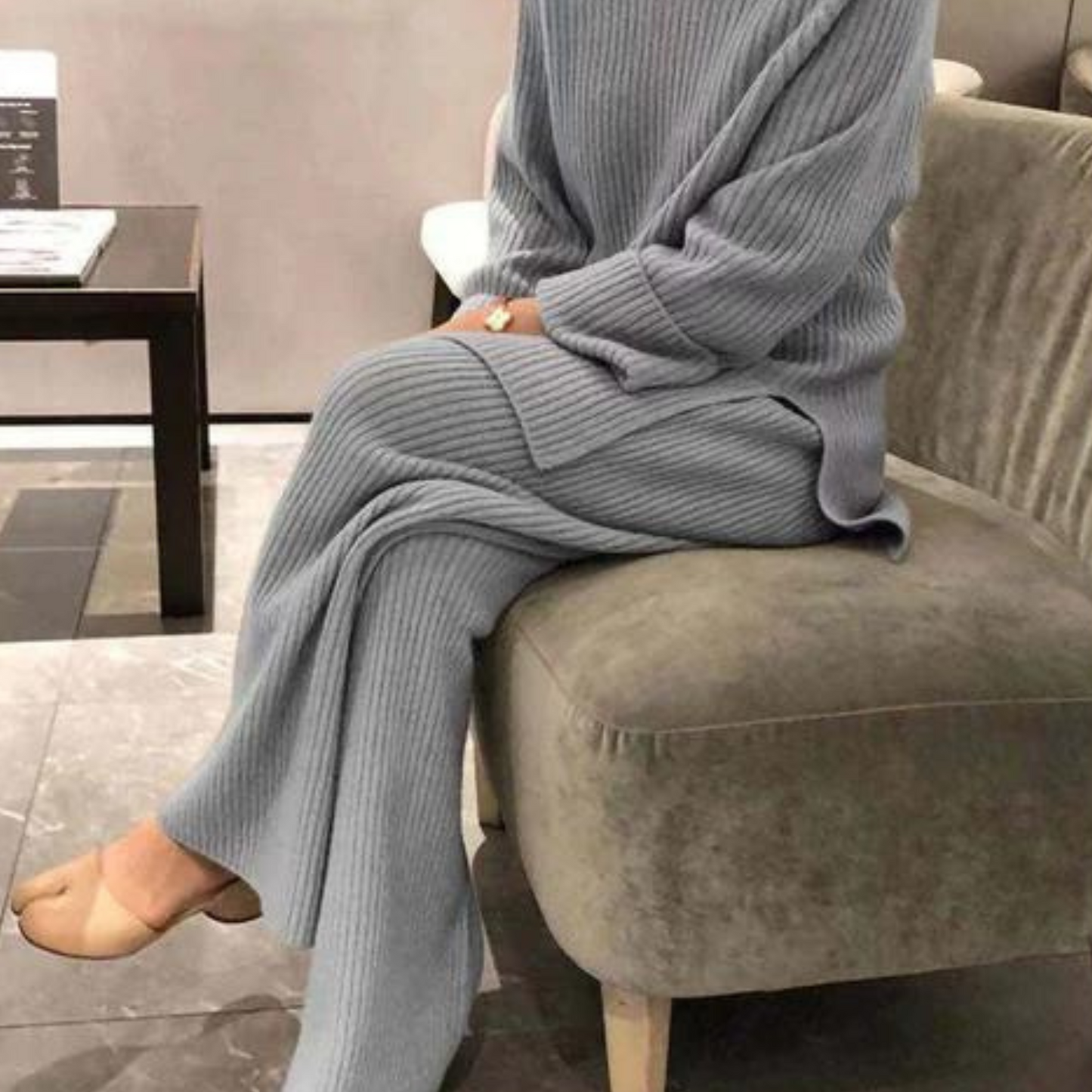 Samantha – Πλεκτό Casual Σετ Πουλόβερ & Παντελόνι