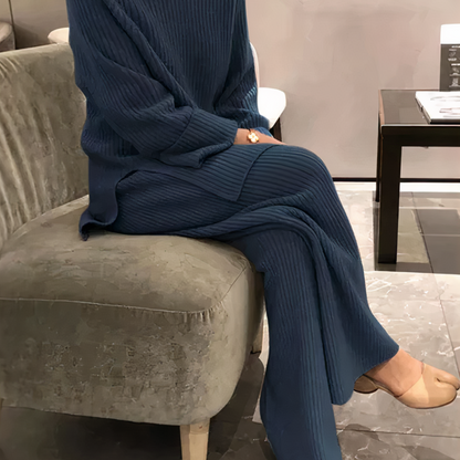 Samantha – Πλεκτό Casual Σετ Πουλόβερ & Παντελόνι